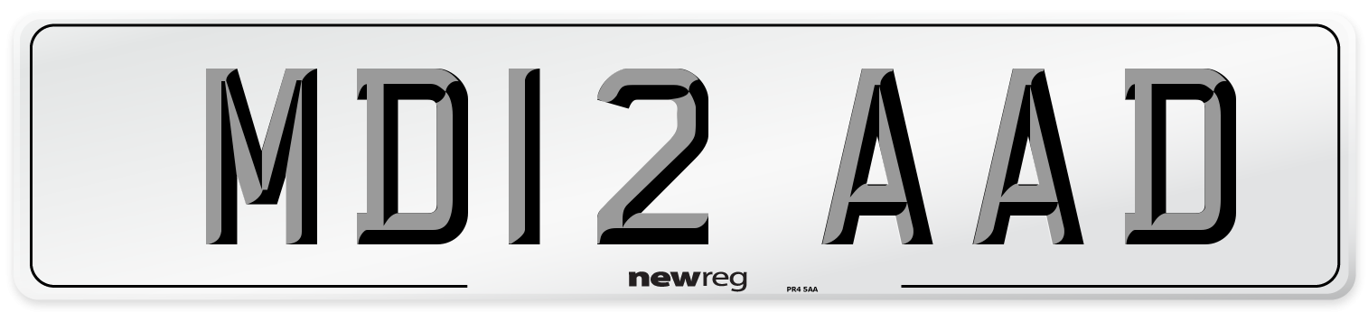 MD12 AAD Number Plate from New Reg